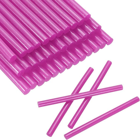 HARFINGTON 30pcs Mini Glue Stick 0.3"x3.9" High-Stick Hot Glue Gun Sticks Hot Melt Adhesive Strip for DIY Craft Sealing Repair Festival Decoration, Pink