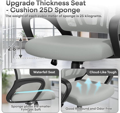 Athena Collection Office Chair - 330Lbs, 2 Packs Breathable Mesh Desk Chair Thickness Cushion with Lumbar Support & Armrest, Rolling Swivel Adjustable Tilt Lock for Home Office/Gaming, Bedroom Study
