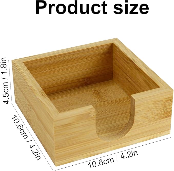 MultiBey Sticky Notes Memo Pad Holder Dispenser Original Wood Color Bamboo Desk Supplies Organizer Accessories for Office Home Schools