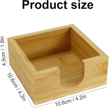 MultiBey Sticky Notes Memo Pad Holder Dispenser Original Wood Color Bamboo Desk Supplies Organizer Accessories for Office Home Schools