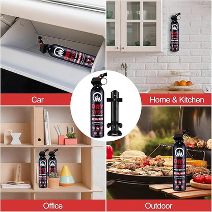 3Pack Dry Stop Fire Extinguisher for Home - Auto Fire Extinguisher for Truck Vehicle, 600g Dry Chemical Powder A B C Fire Extinguisher for Kitchen, Car, Boat, Marine, Portable Use (3 Blue)