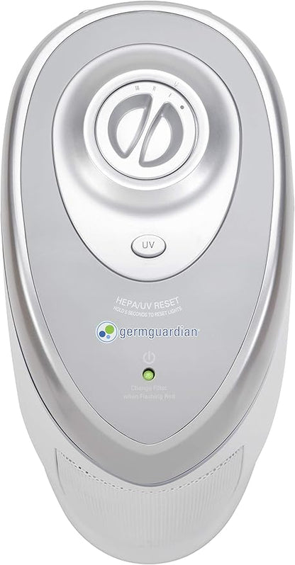 GermGuardian Air Purifier for Home with HEPA Pure Filter, for Wildfire Smoke, Pet Dander, Pollen, Odors, Large Rooms Up To 743 Sq. Ft., Removes 99.97% Pollutants, UV-C Light, 22", AC4825W, White