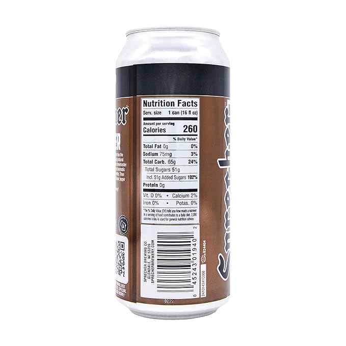 Sprecher Root Beer, Fire-Brewed Gourmet Craft Soda with Real Honey, Caffeine Free, Gluten Free, 16 fl oz Cans (12 Pack)
