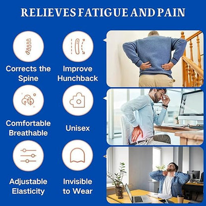 Posture Corrector for Women and Men, Adjustable Back Brace for Men Lower Back, Breathable Back Brace Posture Corrector for Shoulder and Neck Pain Relief