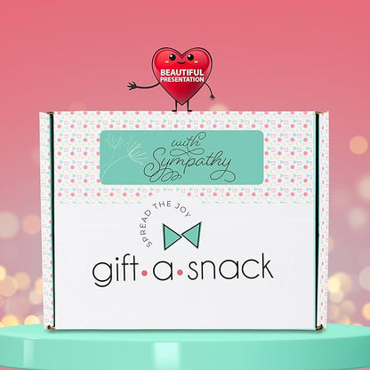 Gift A Snack - Sympathy Snack Box Care Package + Greeting Card (45 Count) Condolence for Loss of Loved One, Dog Pet Cat Memorial Sweet Treats Gift Basket - Cravy Food Assortments & Variety Gifts