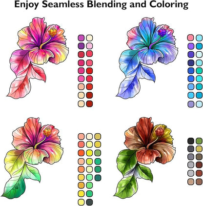 iBayam Art Markers Set, 72 Colors Dual Tip Brush Pens for Adult Coloring Book, Note-Taking, Calligraphy, Journaling, Sketching & Lettering, with Gift Case for Kids Adult Teens School Art Supplies