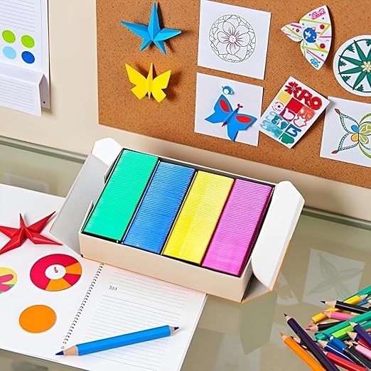 800Pcs Mini Color Staples DIY Shop Stapler Refills Standard Book Staples Mini Color Office Office Supplies