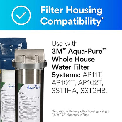 3M Aqua-Pure AP110 Genuine Replacement Whole House Standard Sump Replacement Water Filter Drop-in Cartridge, 5-Micron Sediment, Sand, Dirt, Rust