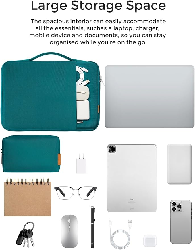 DOMISO 16 inch Laptop Sleeve Case Water Resistant Shockproof Protective Computer Bag for 16" Dell/HP Pavilion Envy/ThinkPad IdeaPad/ASUS Vivobook,Turquoise