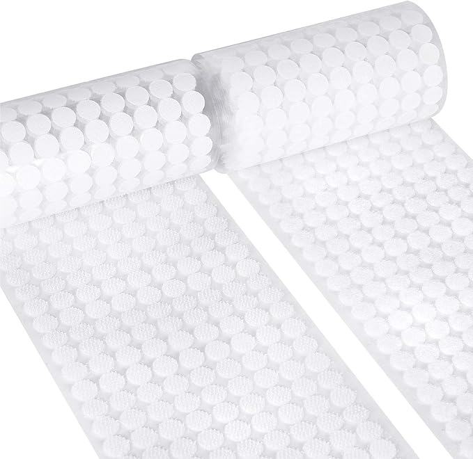 Self Adhesive Dots,2000pcs(1000 Pairs) Strong Adhesive 0.39 inch Diameter Sticky Back Hook Nylon, Loop Dots with Waterproof Sticky Glue Tapes, Suitable for Classroom, Office, Home