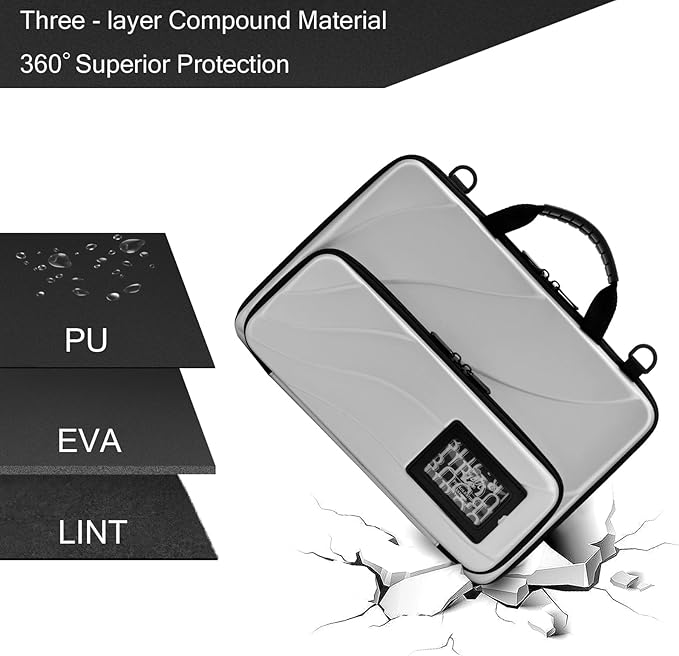 BUG 13-14 Inch Laptop Case Hard Shell, Protective Laptop Carrying Case with Stand for Heat Dissipation