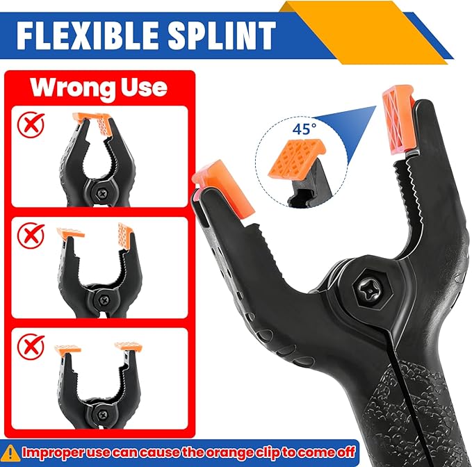 10 Pack 6 inch Plastic Spring Clamps, Black Heavy Duty Clips, Backdrop Clips, Plastic Clamps for Crafts, Backdrop Stand, Woodworking, Photography
