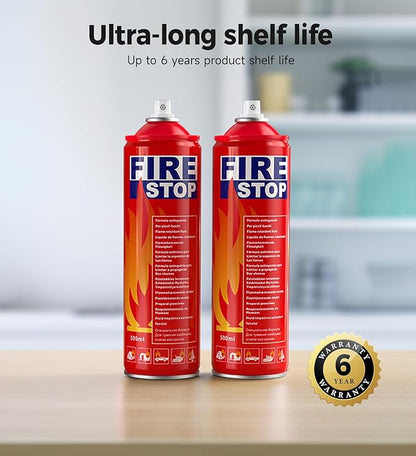 Fire Extinguisher 2-Pack with Mounting Bracket for Home, Kitchen, Car, Grill - Portable Small A, B, C, K Fire Extinguisher - 8-in-1 - Prevents Reignition.