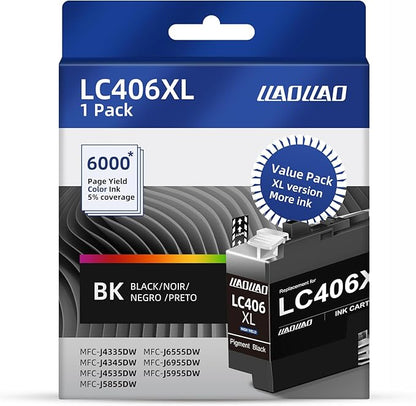 LLAOLLAO LC406XL Black Compatible Replacement for Brother LC406 Ink Cartridges for Brother MFC-J4335DW MFC-J4345DW MFC-J4535DW MFC-J5855DW MFC-J6555DW MFC-J5955DW MFC-J6955DW Printer LC406BK