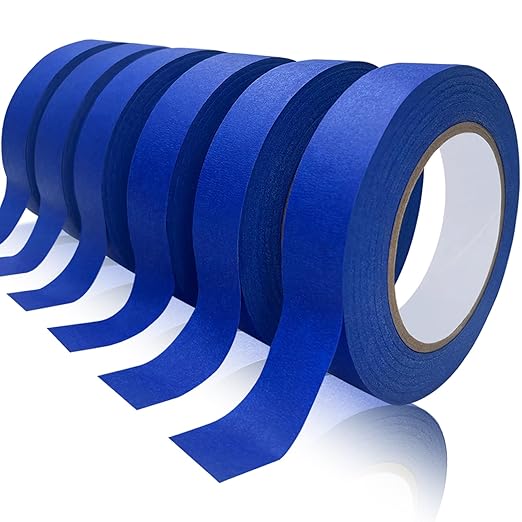 Premium Painters Tape 6 Rolls, 0.94inch x 60.1yds, General Purpose Blue Masking Tape, Multi-Surface Painter's Tape for Wall Painting, DIY Crafts Arts, Labeling, Building, Removes Easily, No Residue