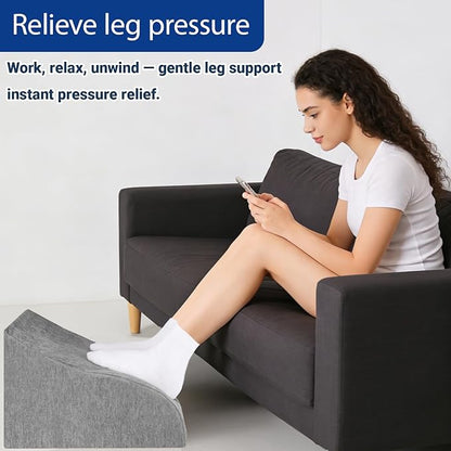 Foot Rest for Under Desk at Work, Ergonomic Under Desk Footrest with Washable Cover for Office, Home & Gaming Leg Elevation Pillow Dark Gray