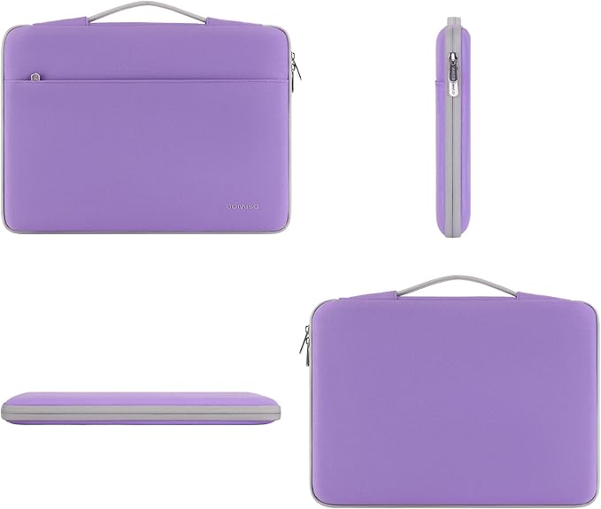 DOMISO 15.6 inch Laptop Case Sleeve Protective Cover Compatible with 16 inch MacBook Pro M4 M3 M2/Pro Max,15.6-16 inch HP Dell ASUS Lenovo Chromebook,Waterproof Computer Cases Bag with Handle,Purple