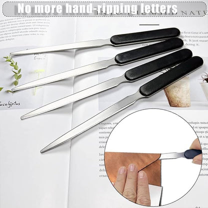 4Pcs Stainless Steel Letter Opener Knife, Lightweight Mail Slitters, Office & Home Use