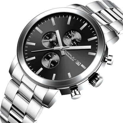 CRRJU Mens Stylish Casual Quartz Watches for Men Luxury Waterproof Calendar Chronograph Japan Movement Wristwatches