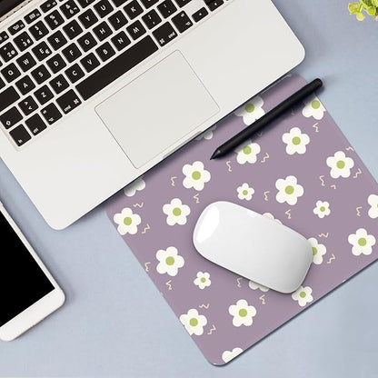 Square Mouse Pad with Stitched Edge, Premium Mousepad Washable Cloth. Computer Mouse Pad with Non-Slip Rubber Base, Mouse Pads for Computers Laptop Mouse 9.25x7.75x0.12 inch-Flower6