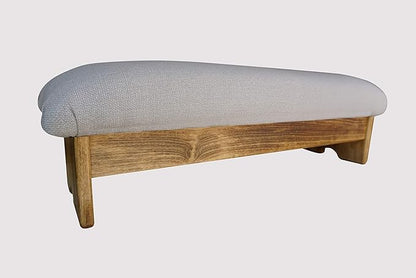 Bedside Padded Foot Stool, Maple Stain 9" Tall (Made in The USA) (Malibu Sea Salt - 9" Maple)