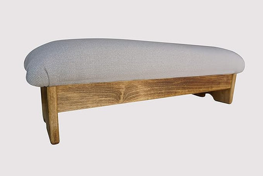 Bedside Padded Foot Stool, Maple Stain 9" Tall (Made in The USA) (Malibu Sea Salt - 9" Maple)