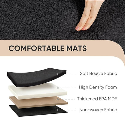 PINPLUS Storage Ottoman Cube Square Shaped Ottomans with Storage Foot Stool Footrest for Lving Room Boucle Ottoman Seat for Dorm Room,Faux Teddy Fur Black,12.6"x12.6"x12.6"