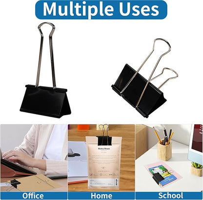 Jumbo Binder Clips 3 Inch - Extra Large Binder Clips 10 Pack, Heavy Duty Office Binder Clips for Paper, Documents, School & Office Supplies (10, 3 inch)