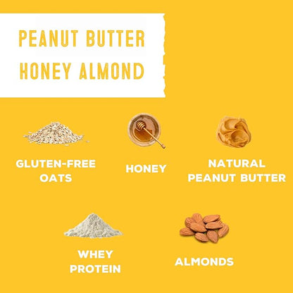 simplyFUEL Whole Food Protein Balls with Probiotics - Peanut Butter Honey Almond Snacks - 8g Protein Snack - Gluten Free Energy Balls