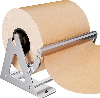 DIY Crew 12 Inch Paper Roll Dispenser and Cutter - Heavy-Duty Wall Mountable, Non Slip Tabletop - Kraft, Freezer, Butcher Paper - Up to 1000ft Rolls