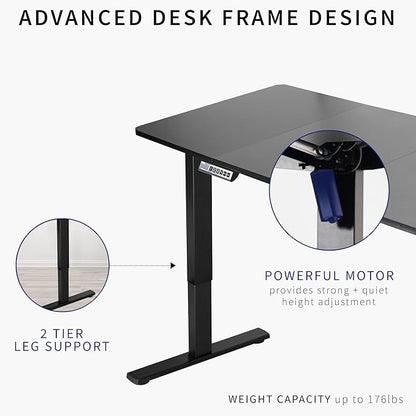 VIVO Electric 71 x 30 in Rustic Standing Desk, Memory Height Adjustment, 1B Series, Black and Vintage Brown Top, Black Frame, DESK-KIT-1B7BN