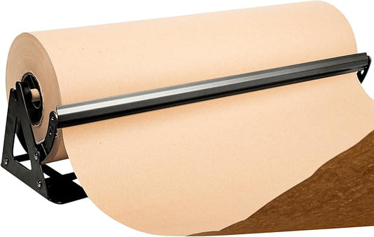 DIY Crew 24 Inch Paper Roll Dispenser and Cutter - Heavy-Duty Wall Mountable, Non Slip Tabletop - Kraft, Freezer, Butcher Paper - Up to 1000ft Rolls