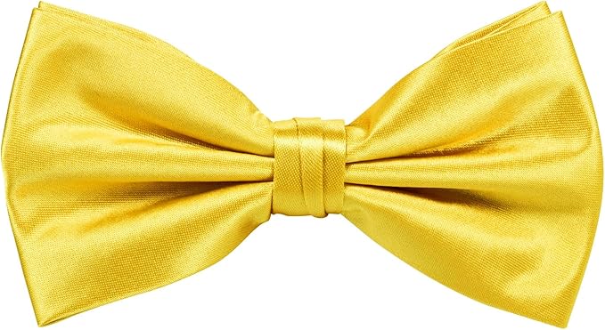 TIE G 5pcs Tie Set in WHITE OR BLACK GIFT BOX: Solid Color Necktie, Satin Bow Tie, Pocket Square, Lapel, Cuff Links