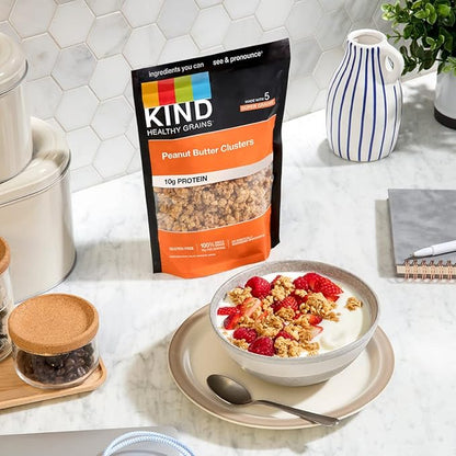 KIND Healthy Grains Granola, Variety Pack, Peanut Butter, Cinnamon Oat, Oats & Honey, Healthy Snacks, Gluten Free, 100% Whole Grains, 5-10g Protein, 11oz, 3 Count
