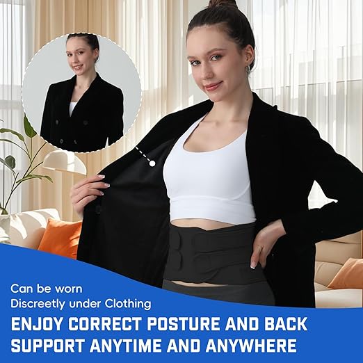 Posture Corrector for Women & Men, Adjustable Back Brace Shoulder Straightener, Full Back Support for Upper & Lower Back Pain, Hunchback, Scoliosis Relief (Black, Small)