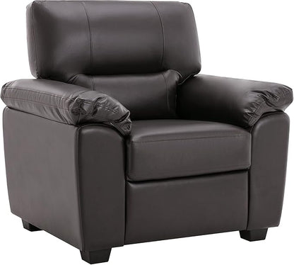 Morden Fort Faux Leather Accent Chair, Modern Luxury and Comfy Sofa Couches for Living Room, Apartment, Office, Reading Room, Bedroom
