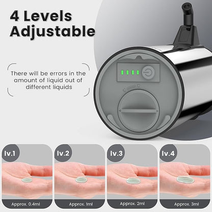 Automatic Soap Dispenser Touchless 11.8oz 4-Level Adjustment Auto Hand Soap Dispenser Stainless Steel Battery Operated for Bathroom Kitchen Hotel