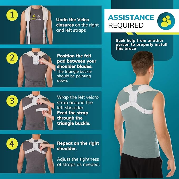 BraceAbility Pediatric Clavicle Support Brace - Figure 8 Upper Back Brace Posture Corrector for Kids, Shoulder Straightener, Kyphosis Relief, Youth Sling for Injuries and Fractures (Extra Small)