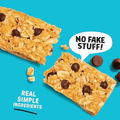 JUNKLESS Chewy Granola Bars Twin Pack – Chocolate Chip & Peanut Butter Chocolate Chip (12 Bars)–Less Sugar, Non-GMO, Gluten-Free, Wholesome Snack Bars for Kids & Adults, 2 Boxes