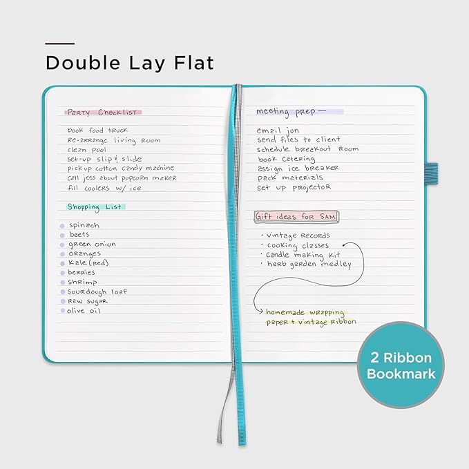 &And Per Se Lined Journal Notebook, 160 Pages, A5 5.7 x 8 inches College Ruled Thick Paper Notebook Journals (1 Pack, Cerulean Blue)