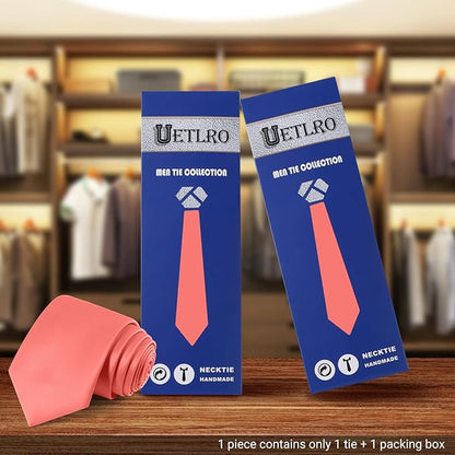 Black Ties For Men Solid Pure Color Formal Neckties 3.15" (8CM) Men's Tie for Business and Wedding with Gift Box