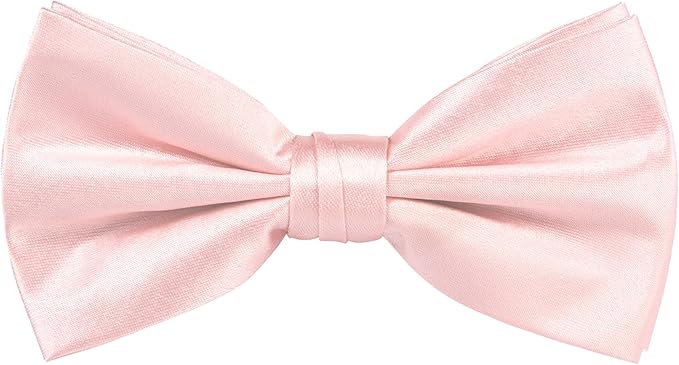 TIE G 5pcs Tie Set in WHITE OR BLACK GIFT BOX: Solid Color Necktie, Satin Bow Tie, Pocket Square, Lapel, Cuff Links