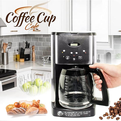 12-Cup Replacement Glass Coffee Carafe for Cuisinart Coffee Maker Models DCC-1200, DCC-1100BK, DCC-2650, CHW-12, CHW-12P1, DGB-550BK, DGB-550BK1, DGB-625BC, DGB-700BC, and SS-12 | Part# DCC-1200PRC