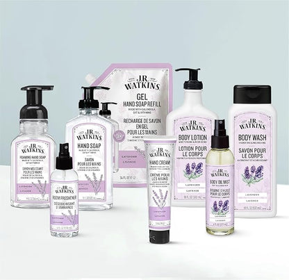 J.R. Watkins Gel Hand Soap Refill, Moisturizing Hand Wash, Formulated with Plant-Based Cleansers, Alcohol-Free, Cruelty-Free, Lavender, 34 Fl Oz, 2 Pack