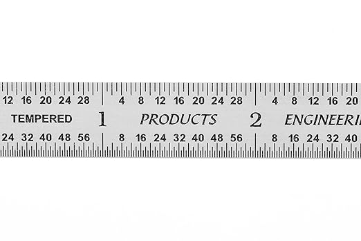 PEC Tools 6" Flexible Metal Ruler, Machinist Rule Made from High-Quality Carbon Steel with Satin Chrome Finish, 4R Graduaction (1/8", 1/16", 1/32", 1/64"), Trusted by Professionals, Made in USA