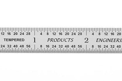 PEC Tools 6" Flexible Metal Ruler, Machinist Rule Made from High-Quality Carbon Steel with Satin Chrome Finish, 4R Graduaction (1/8", 1/16", 1/32", 1/64"), Trusted by Professionals, Made in USA