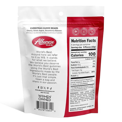 Albanese Worlds Best, Christmas Gummi Bears, 7 Ounce (Pack of 6), Holiday Candy, Great Stocking Stuffers, Perfect Christmas Treat & Gift, Share with Friends & Family