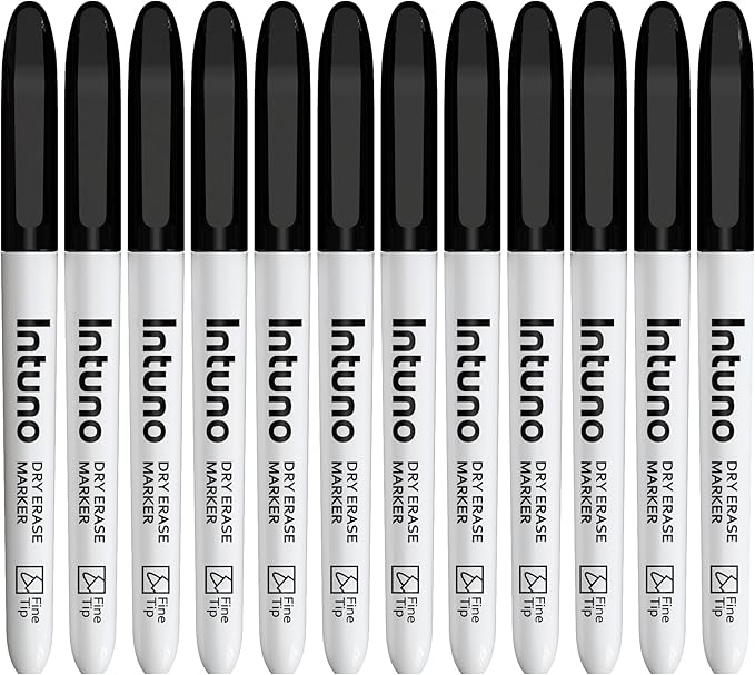 Dry Erase Markers, 108 Count Black, Fine tip, Low-Odor, Perfect for Office, Teaching, Meeting, Presentation, Classroom, Home