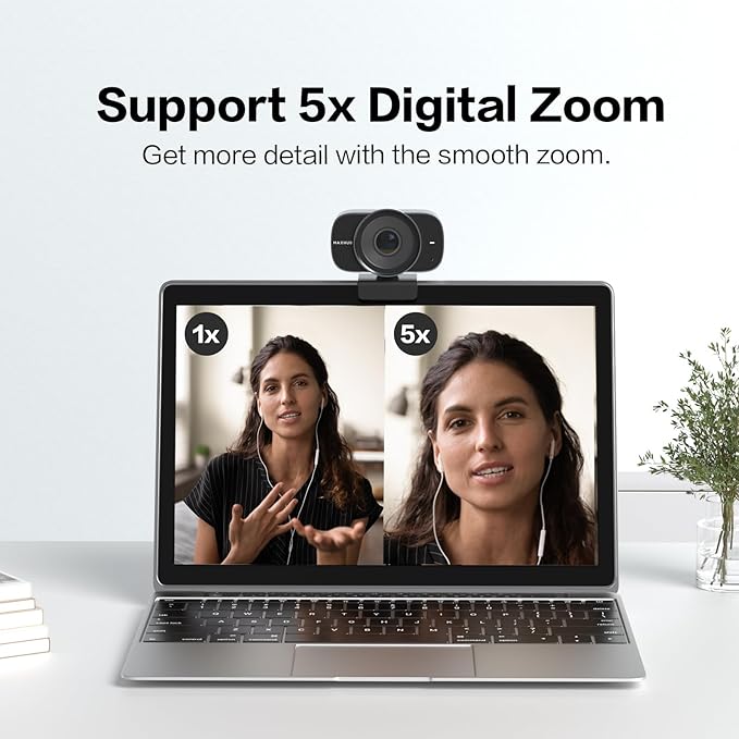 MAXHUB 4K USB Video Conference Camera - 120° Wide Angle, Auto Framing Webcam for Mac PC Meetings, 1/2.3" CMOS Sensor Noise Reduction, USB Type-C Connect Laptop PC, Certified for Microsoft Teams
