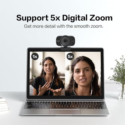 MAXHUB 4K USB Video Conference Camera - 120° Wide Angle, Auto Framing Webcam for Mac PC Meetings, 1/2.3" CMOS Sensor Noise Reduction, USB Type-C Connect Laptop PC, Certified for Microsoft Teams